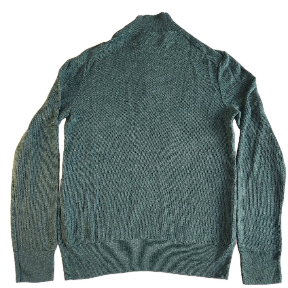POLO RALPH LAUREN Quarter Zip Pullover Sweater Mens Medium Green Pima Cotton - Picture 3 of 7